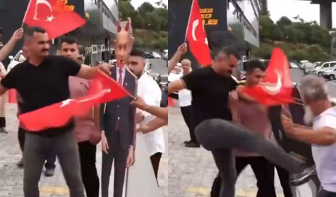 Netanyahu'nun maketi Bağcılar'da esnaf dayağı yedi