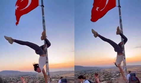 Yabancı turistin bayrak direğiyle yaptığı tepki çekti