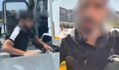 Kadın sürücüye saldıran maganda yakalandı