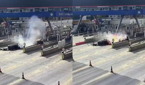 Kuzey Marmara Otoyol gişesinde korkunç kaza! O anlar kamerada