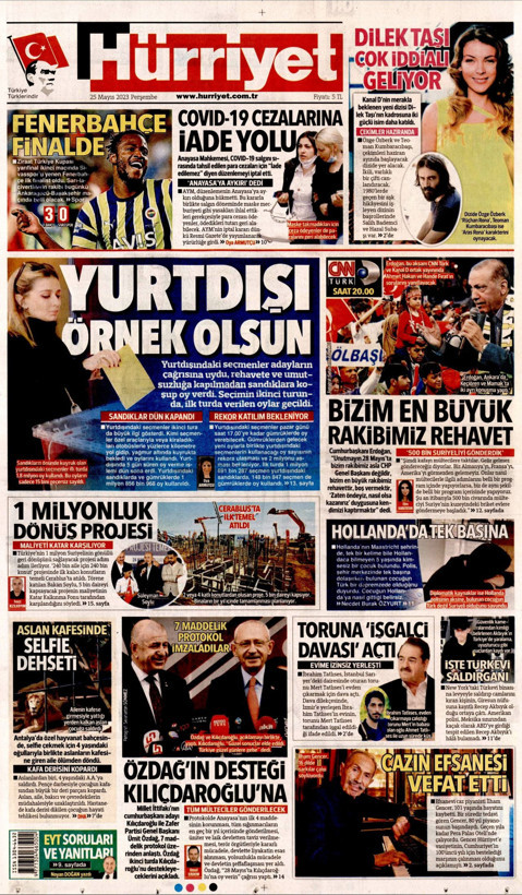 İşte Türkiye'nin nabzını tutan gazetelerin 25 Mayıs manşetleri... - Resim: 1