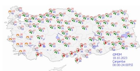 Meteoroloji o illeri gün verip uyardı! Sağanak ve toz taşınımı geliyor! 15 Ekim 2023 il il hava durumu | Bu hafta hava nasıl olacak? - Resim: 11