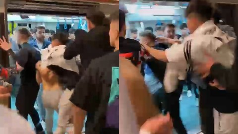 Marmaray'da tekmeli yumruklu kavga | VİDEO