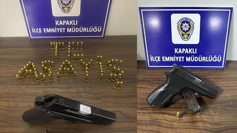 Tekirdağ'da denetime takılan şahısların üzerinde 2 adet ruhsatsız silah çıktı
