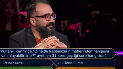 Kenan İmirzalıoğlu yarışmacının yanlış cevapladığı 'Ayet' sorusunu uzun uzun yanıtladı
