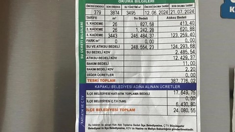 Tekirdağ'da yeni evli çifte gelen su faturası şaşkına çevirdi