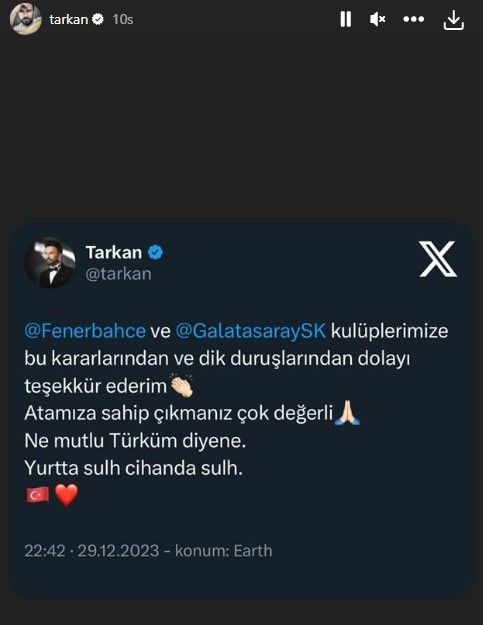 Ünlüler Galatasaray-Fenerbahçe arasında oynanacak olan Süper Kupa maçının ertelenmesine sessiz kalmadı! İşte ünlülerin Süper Kupa paylaşımları - Resim: 10