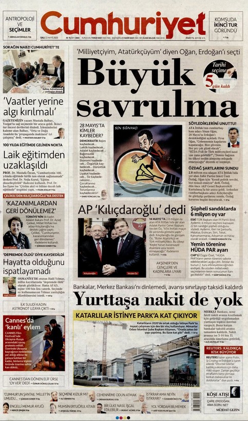 23 Mayıs'ta gazete manşetleri Sinan Oğan'ı kapağa taşıdı! İşte Türkiye'nin nabzını tutan gazetelerin manşetleri... - Resim: 4
