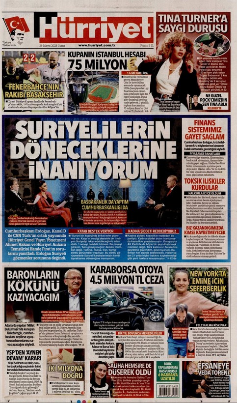 İşte Türkiye'nin nabzını tutan gazetelerin 26 Mayıs manşetleri... - Resim: 1