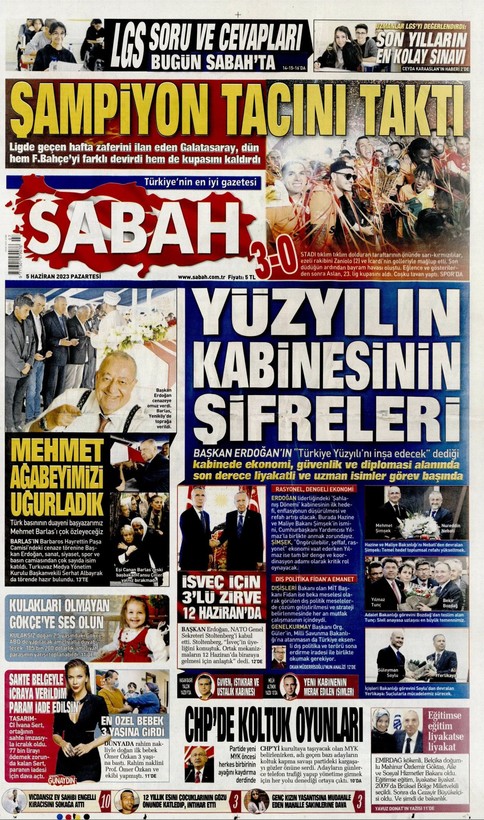 Gündem Yeni Kabine | 5 Haziran gazete manşetlerinde neler yer aldı? - Resim: 5