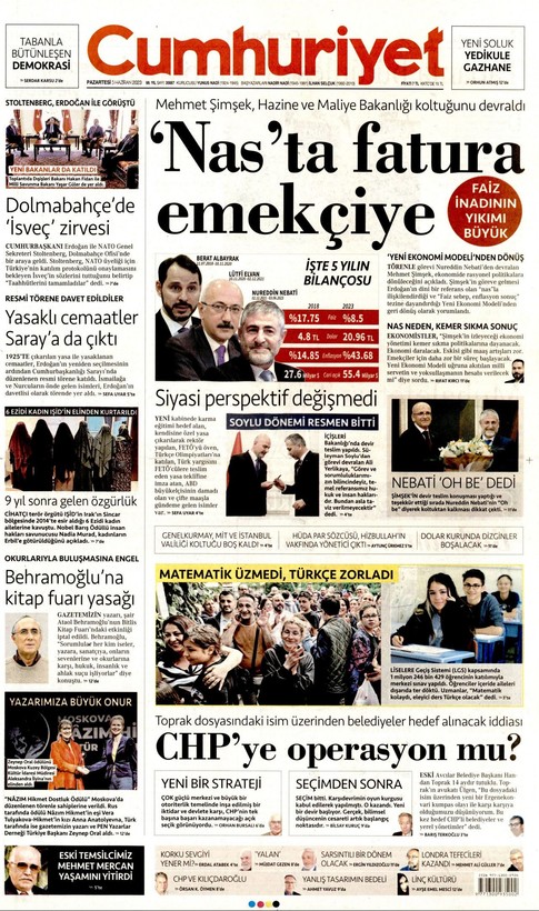 Gündem Yeni Kabine | 5 Haziran gazete manşetlerinde neler yer aldı? - Resim: 2