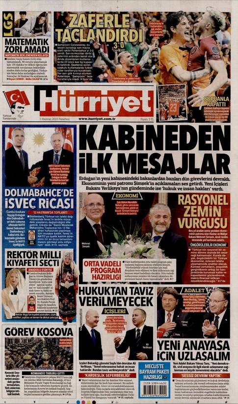 Gündem Yeni Kabine | 5 Haziran gazete manşetlerinde neler yer aldı? - Resim: 3