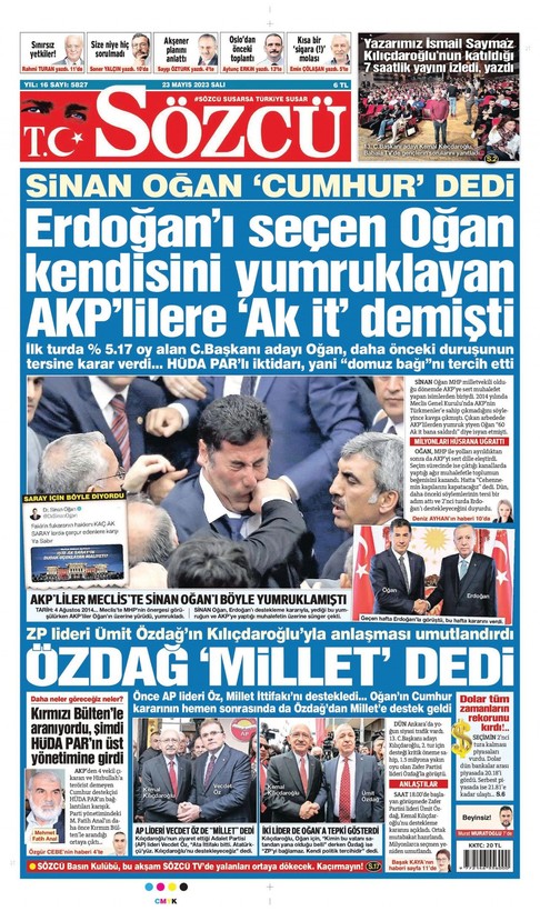 23 Mayıs'ta gazete manşetleri Sinan Oğan'ı kapağa taşıdı! İşte Türkiye'nin nabzını tutan gazetelerin manşetleri... - Resim: 3