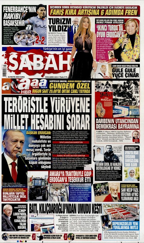 İşte Türkiye'nin nabzını tutan gazetelerin 26 Mayıs manşetleri... - Resim: 2