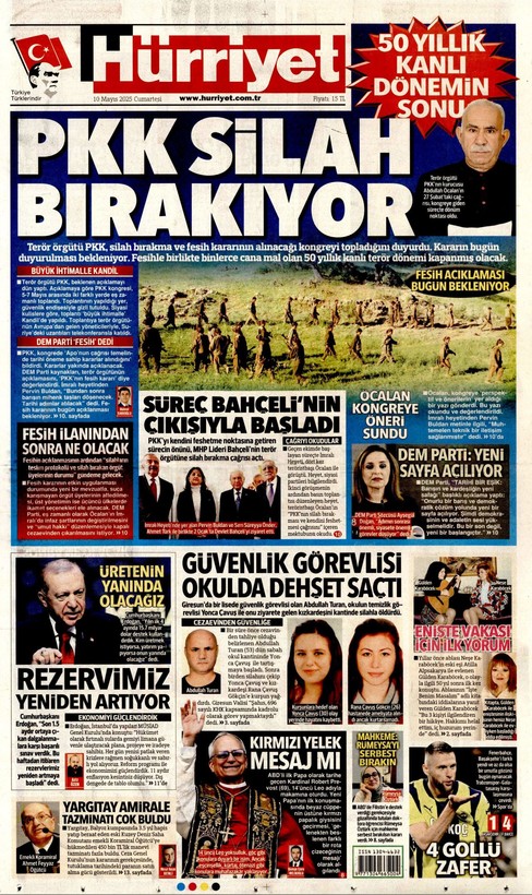 10 Mart gazete manşetleri | "PKK silah bırakıyor", "41 yıllık terör belası bitti" - Resim: 5