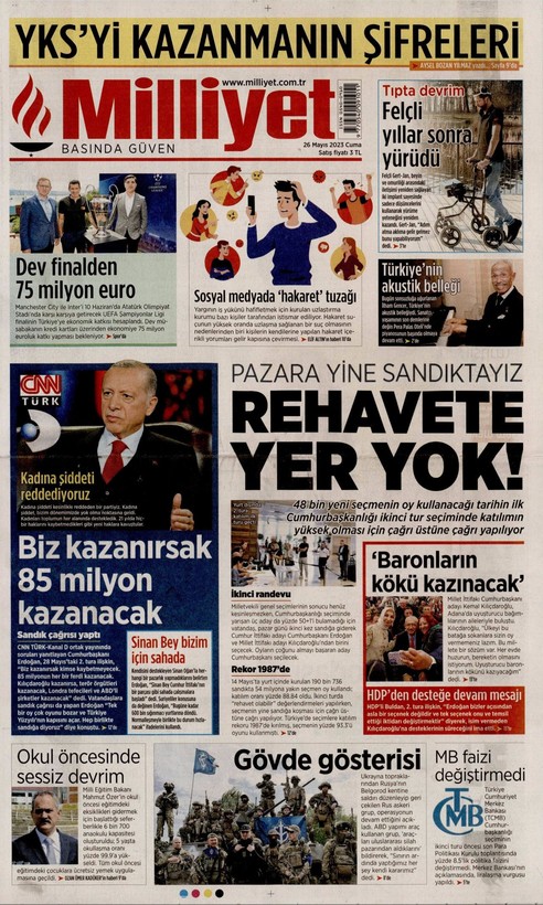 İşte Türkiye'nin nabzını tutan gazetelerin 26 Mayıs manşetleri... - Resim: 8