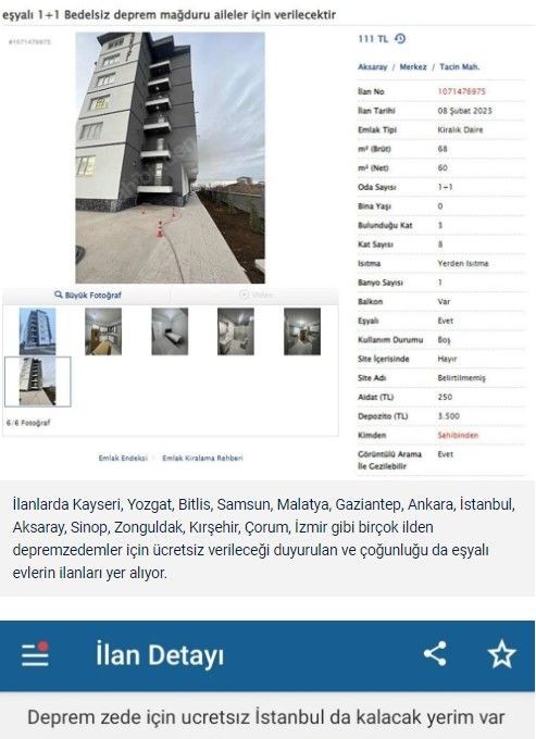 Depremzedelerin acısı tüm Türkiye'nin yüreğinde! Evi olanlar evlerini ücretsiz ilana koydu - Resim: 8