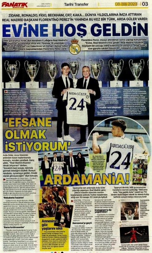 Avrupa basını Real Madrid'e transfer olan Arda Güler'i konuşuyor! Hepsi manşetlerine taşıdı | 8 Temmuz Cumartesi gazete manşetleri - Resim: 15