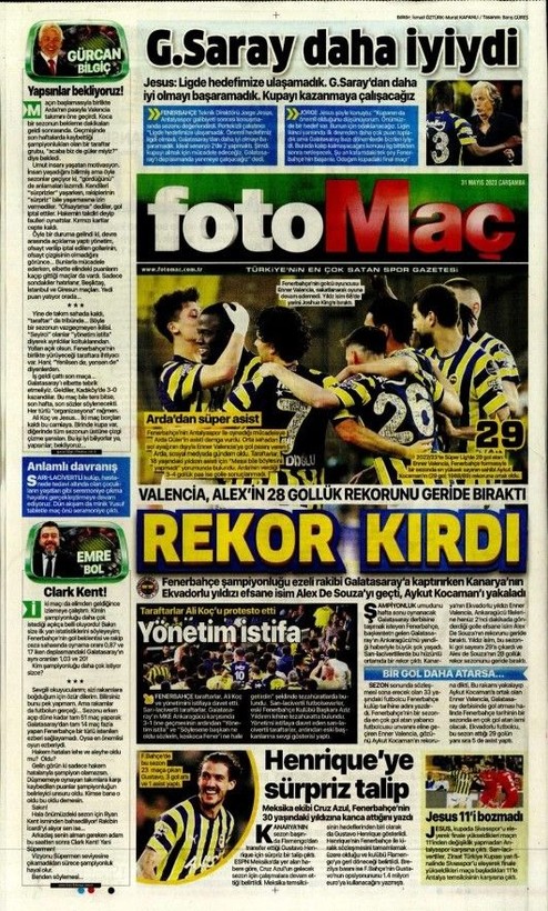 Şampiyon Galatasaray! Günün spor manşetleri | 31 Mayıs 2023 - Resim: 8