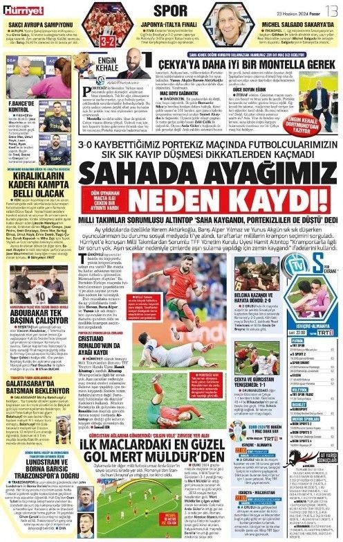 Türkiye - Portekiz karşılaşması: Montella’nın hatalı 11'i | 23 Haziran gazete manşetleri - Resim: 18