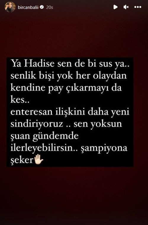 Bircan Bali'den bileklerini kestiğini iddia ettiği Hafsanur Sancaktutan'a destek veren Hadise'ye cevap: Sen bir sus! - Resim: 9