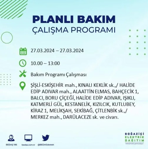 Son Dakika: BEDAŞ İstanbul'da elektrik kesintisi yaşanacak ilçeleri açıkladı - Resim: 13