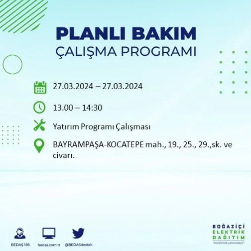 Son Dakika: BEDAŞ İstanbul'da elektrik kesintisi yaşanacak ilçeleri açıkladı - Resim: 20