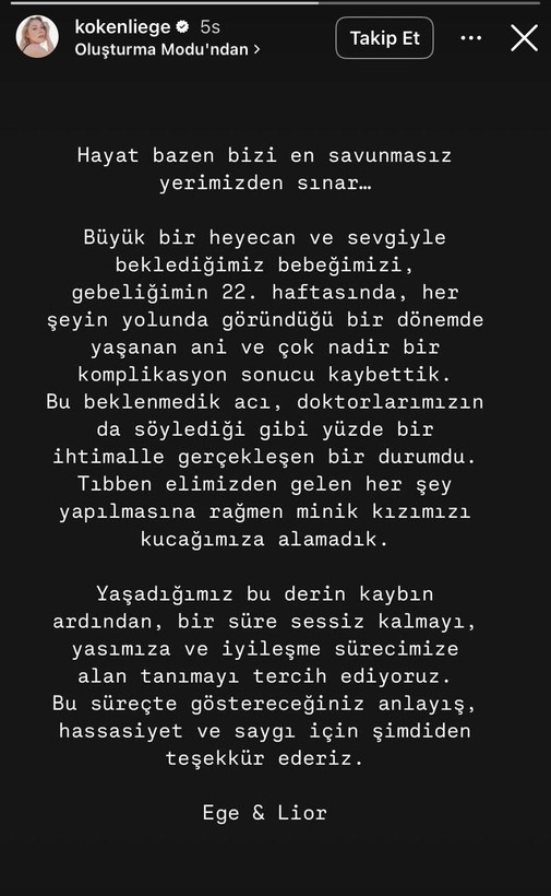 Oyuncu Ege Kökenli acı haberi duyurdu: Kızımızı kaybettik - Resim: 4