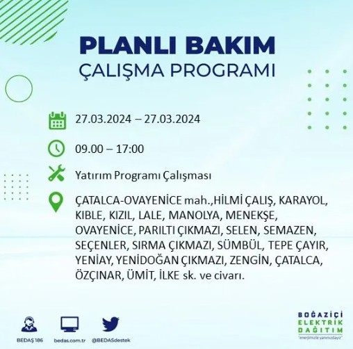 Son Dakika: BEDAŞ İstanbul'da elektrik kesintisi yaşanacak ilçeleri açıkladı - Resim: 18