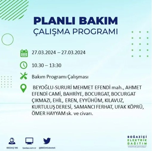 Son Dakika: BEDAŞ İstanbul'da elektrik kesintisi yaşanacak ilçeleri açıkladı - Resim: 26