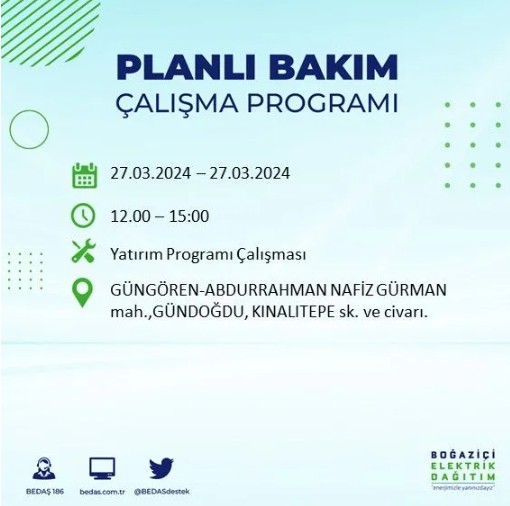 Son Dakika: BEDAŞ İstanbul'da elektrik kesintisi yaşanacak ilçeleri açıkladı - Resim: 33