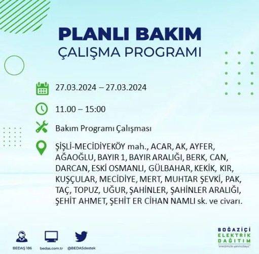 Son Dakika: BEDAŞ İstanbul'da elektrik kesintisi yaşanacak ilçeleri açıkladı - Resim: 15