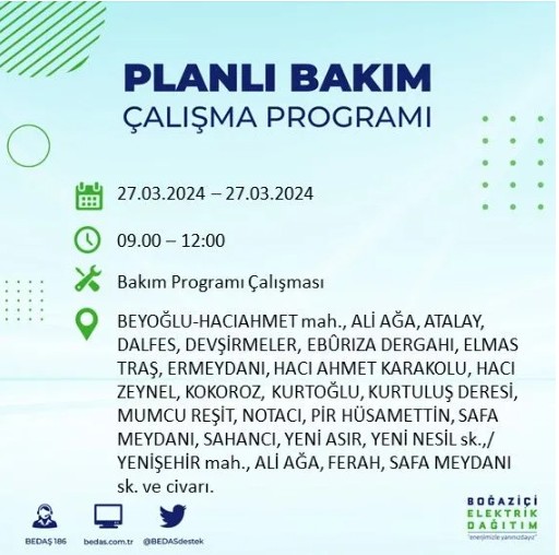 Son Dakika: BEDAŞ İstanbul'da elektrik kesintisi yaşanacak ilçeleri açıkladı - Resim: 24