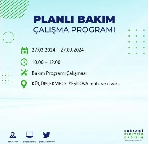 Son Dakika: BEDAŞ İstanbul'da elektrik kesintisi yaşanacak ilçeleri açıkladı - Resim: 38