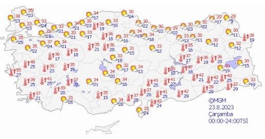 Klimaları, vantilatörleri açın! Aşırı sıcaklar geri geldi! Gölgeler de kurtaramayacak, 10 derece birden yükseliyor... | 20 Ağustos il il hava durumu - Resim: 19