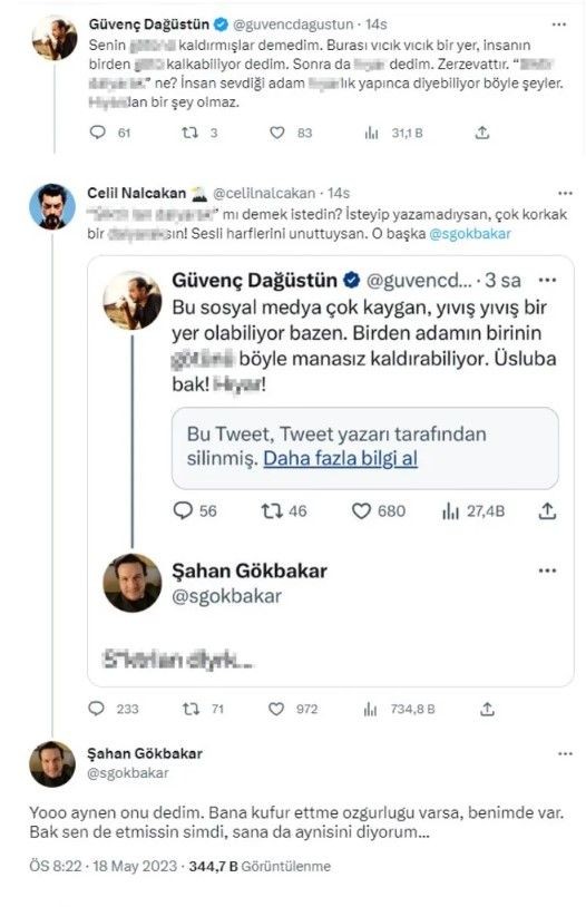 Sosyal medyada Şahan Gökbakar, Celil Nalçakan ve Güvenç Dağüstün birbirine girdi! Karşılıklı küfürleşmelerini gören şoke oldu! - Resim: 12