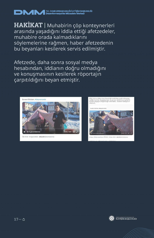 İletişim Başkanlığı'ndan vatandaşları doğru yönlendirmek adına 'Deprem Dezenformasyon Bültenleri': Yalan ve Hakikat karşı karşıya getirildi - Resim: 156