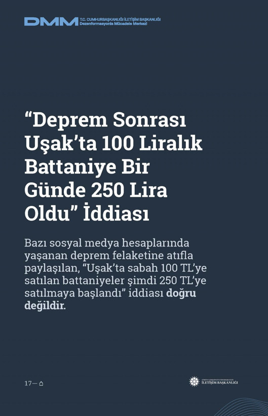 İletişim Başkanlığı'ndan vatandaşları doğru yönlendirmek adına 'Deprem Dezenformasyon Bültenleri': Yalan ve Hakikat karşı karşıya getirildi - Resim: 18