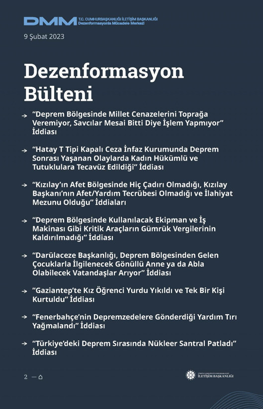 İletişim Başkanlığı'ndan vatandaşları doğru yönlendirmek adına 'Deprem Dezenformasyon Bültenleri': Yalan ve Hakikat karşı karşıya getirildi - Resim: 58