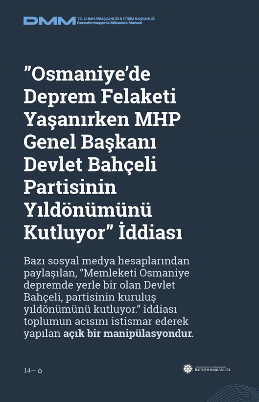 İletişim Başkanlığı'ndan vatandaşları doğru yönlendirmek adına 'Deprem Dezenformasyon Bültenleri': Yalan ve Hakikat karşı karşıya getirildi - Resim: 37