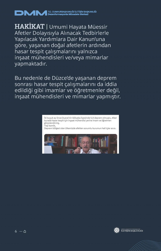 İletişim Başkanlığı'ndan vatandaşları doğru yönlendirmek adına 'Deprem Dezenformasyon Bültenleri': Yalan ve Hakikat karşı karşıya getirildi - Resim: 145