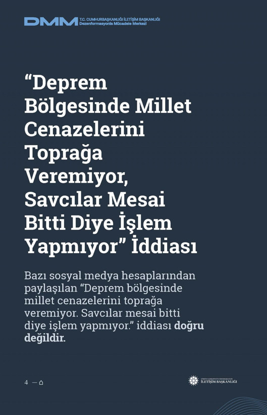 İletişim Başkanlığı'ndan vatandaşları doğru yönlendirmek adına 'Deprem Dezenformasyon Bültenleri': Yalan ve Hakikat karşı karşıya getirildi - Resim: 60