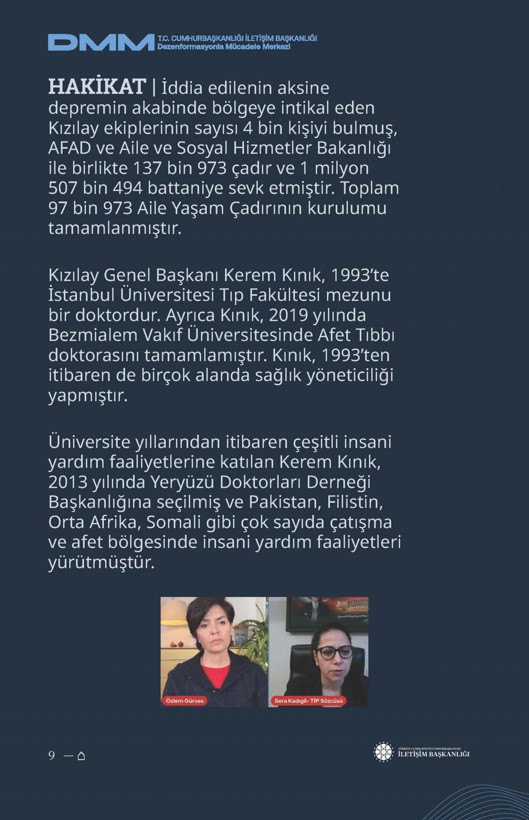 İletişim Başkanlığı'ndan vatandaşları doğru yönlendirmek adına 'Deprem Dezenformasyon Bültenleri': Yalan ve Hakikat karşı karşıya getirildi - Resim: 65