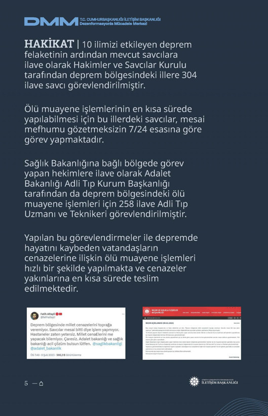 İletişim Başkanlığı'ndan vatandaşları doğru yönlendirmek adına 'Deprem Dezenformasyon Bültenleri': Yalan ve Hakikat karşı karşıya getirildi - Resim: 61