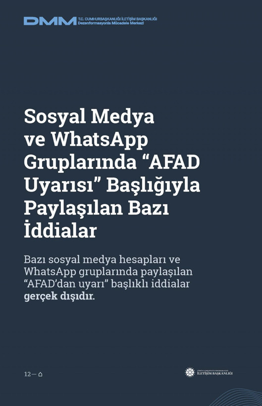 İletişim Başkanlığı'ndan vatandaşları doğru yönlendirmek adına 'Deprem Dezenformasyon Bültenleri': Yalan ve Hakikat karşı karşıya getirildi - Resim: 35