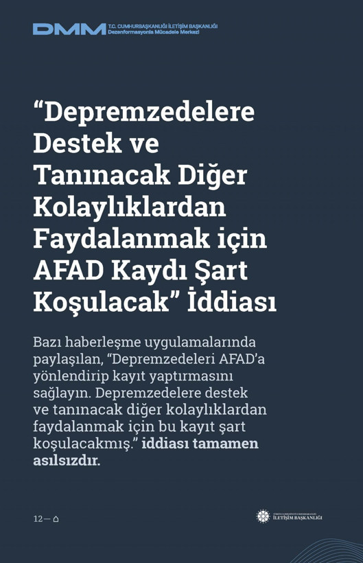 İletişim Başkanlığı'ndan vatandaşları doğru yönlendirmek adına 'Deprem Dezenformasyon Bültenleri': Yalan ve Hakikat karşı karşıya getirildi - Resim: 94