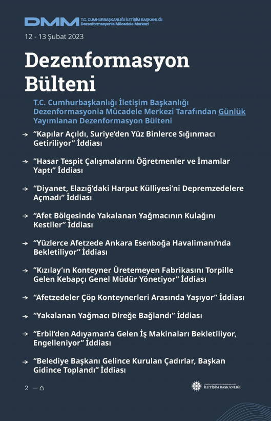 İletişim Başkanlığı'ndan vatandaşları doğru yönlendirmek adına 'Deprem Dezenformasyon Bültenleri': Yalan ve Hakikat karşı karşıya getirildi - Resim: 141