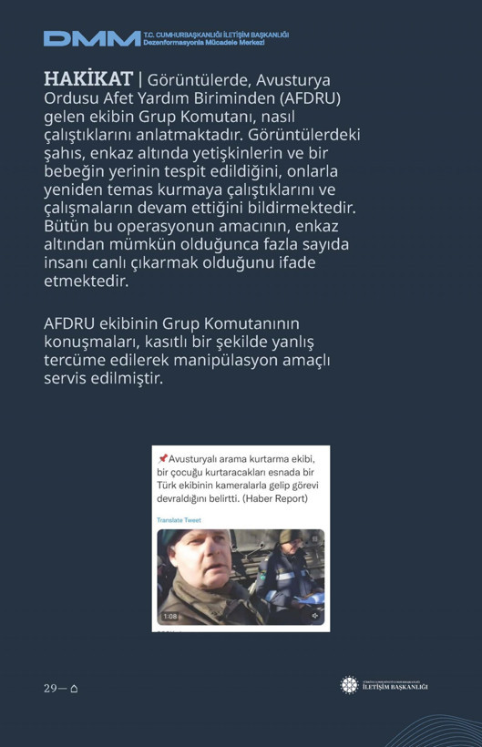 İletişim Başkanlığı'ndan vatandaşları doğru yönlendirmek adına 'Deprem Dezenformasyon Bültenleri': Yalan ve Hakikat karşı karşıya getirildi - Resim: 111