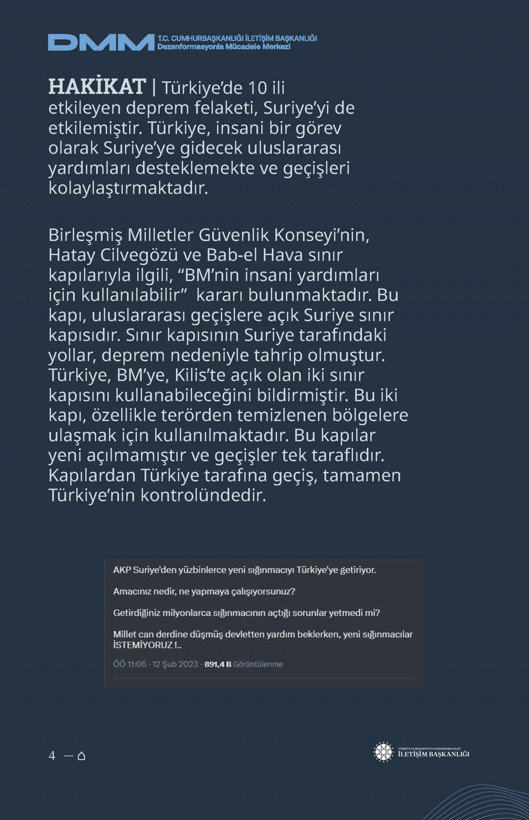 İletişim Başkanlığı'ndan vatandaşları doğru yönlendirmek adına 'Deprem Dezenformasyon Bültenleri': Yalan ve Hakikat karşı karşıya getirildi - Resim: 143