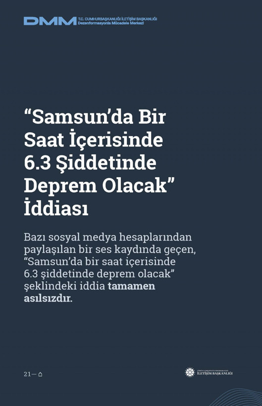 İletişim Başkanlığı'ndan vatandaşları doğru yönlendirmek adına 'Deprem Dezenformasyon Bültenleri': Yalan ve Hakikat karşı karşıya getirildi - Resim: 22